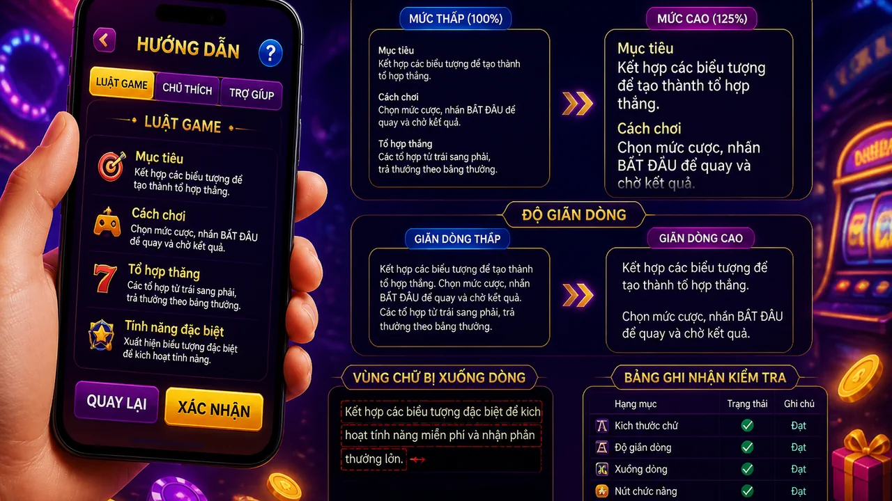 Chữ lớn, đọc luật rõ hơn? Kiểm tra giao diện mb66 trên điện thoại
